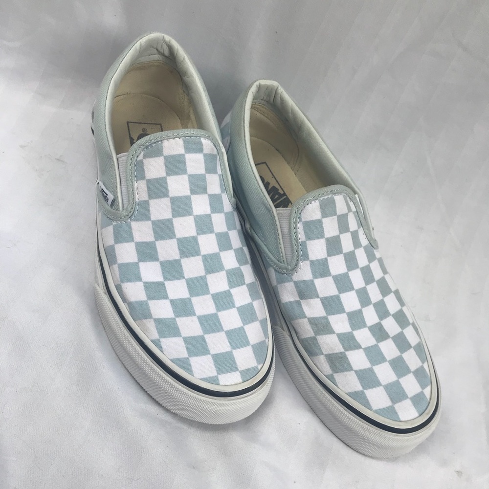 Slip-on Light Blue Checkerboard Vans